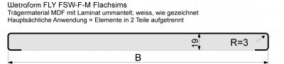 Wetraform FLY Flachsims MDF Postforming mit 3mm Radius (2 Stk/Pack)