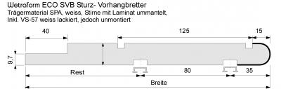Wetraform ECO Sturz-Vorhangbretter weiss (inkl. Alu-Vorhangschienen VS 57 weiss) mit 1 Vorhangschiene 260-191 (2 Stk/Pack)