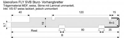 Wetraform FLY Sturz-Vorhangbretter weiss (inkl. Alu-Vorhangschienen VS 57 weiss) mit 1 Vorhangschiene 265-191 (2 Stk/Pack)