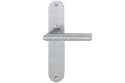 Drückergarnitur Amsterdam Edelstahl matt mit Schnellspannstift mit Flachschild 2mm (Blind)