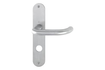 Drückergarnitur Paris Edelstahl matt mit Schnellspannstift Flachschild 2mm RZ (Rundzylind)