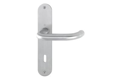 Drückergarnitur Paris Edelstahl matt mit Schnellspannstift Flachschild 2mm BB (Bundbart)