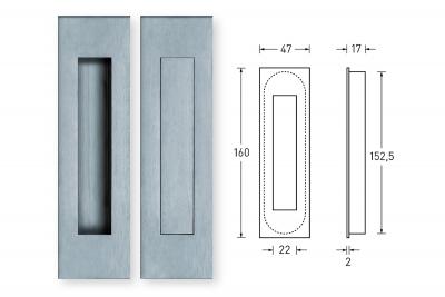 Muschelgriffe Scoop Rechteckig geschlossen (matt)