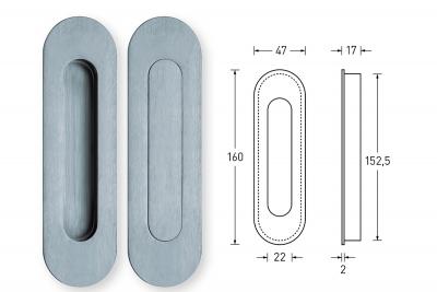 Muschelgriffe Scoop Oval geschlossen (matt)