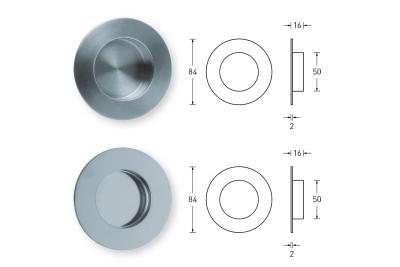 Muschelgriffe Scoop Kreisrund offen (matt)