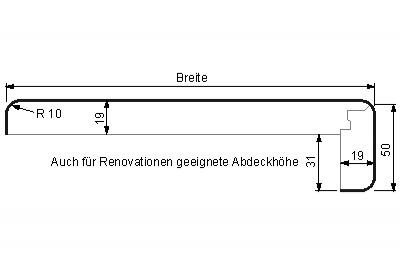 Wetraform STA Winkelsims MDF mit Stirnhöhe 50mm 200-070 (2 Stk/Pack)
