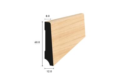 Sockelleisten massiv Ahorn kanadisch lackiert 60/12/8 mm