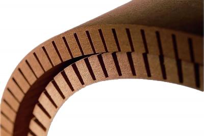 Biegbare MDF Platte Topan Form 8 mm minimaler Radius 22 cm (längsgerillt) (36/Pal.)