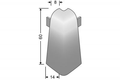 Aussenecken 60/14/8 mm Buche ungedämpft